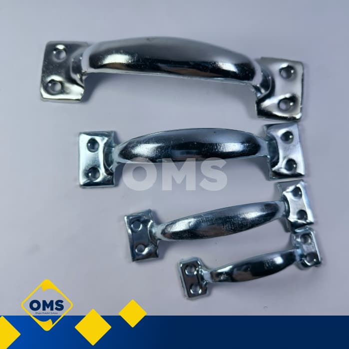 Cabinet Door Pull Handle 3"–5" (White/Silver, Box)