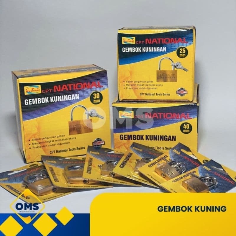 CPT National Brass Padlock 25–40mm