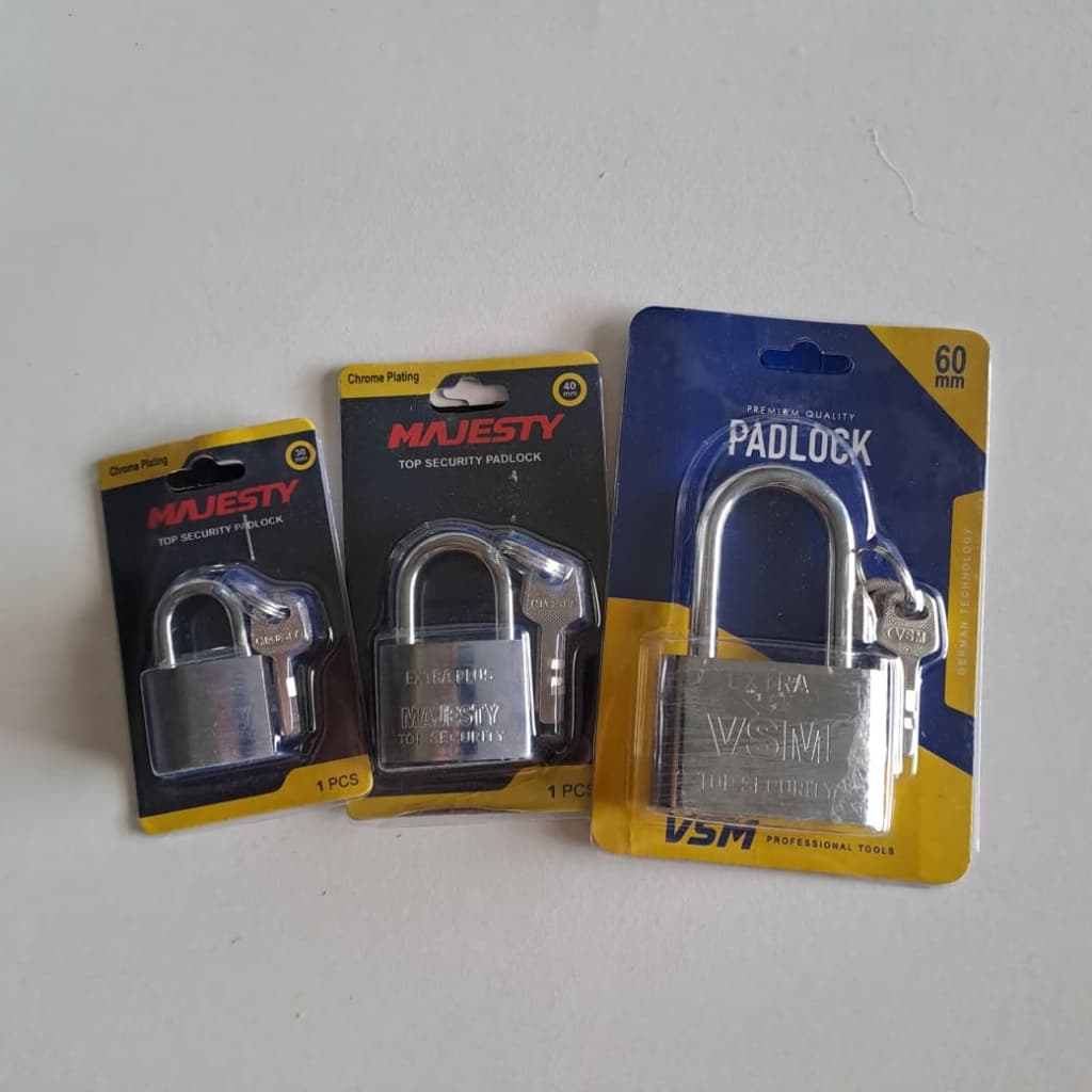 Anti-Rust Steel Padlock 30–60mm (Short/Long Shackle)